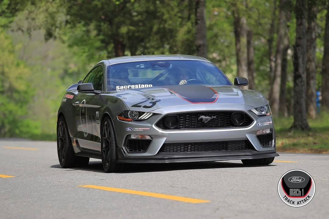 Mustang Mach 1 on the road